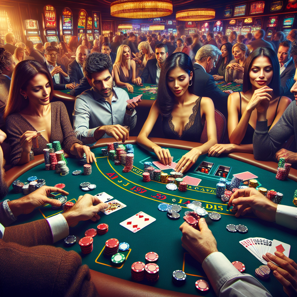 Blackjack table with cards and chips